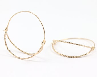 Hammock Hoop Earrings - Gold Hoop Earrings - Gold Earrings - Gold Hoops - Silver Hoops - Silver Hoop Earrings