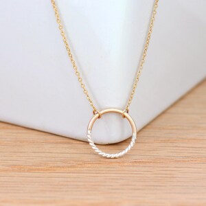 Made in USA - Mini Circle Necklace - Gold Circle Necklace - Silver Circle Necklace - Dainty Necklace - Minimalist Necklace