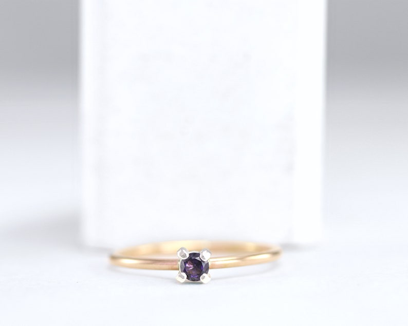 February Birthstone Ring Birthstone Rings Stackable Rings Amethyst Ring Gemstone Ring Sterling Silver Ring Rose Gold Filled image 1