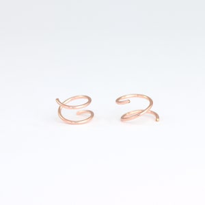 Huggie Earrings Spirals Earrings Small Gold Hoop Earrings 14K Gold Earrings Hug Hoops Open Hoop Silver Rose Gold Hoops Tiny Hoop Earrings image 3