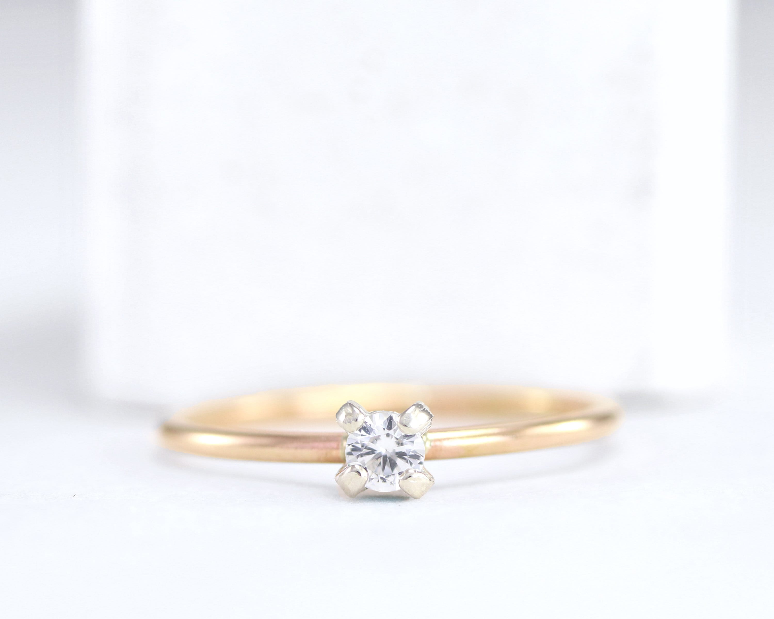 April Birthstone Ring - Birthday Ring - Stackable Rings - Lab Created ...