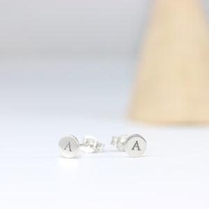 Initial Earrings Stud Earrings Dainty Statement Earrings Sterling Silver Earrings Minimalist Earrings Stud Earrings Sterling Silver image 3