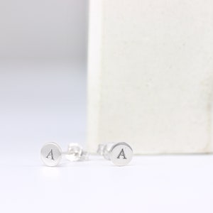 Initial Earrings Stud Earrings Dainty Statement Earrings Sterling Silver Earrings Minimalist Earrings Stud Earrings Sterling Silver image 5