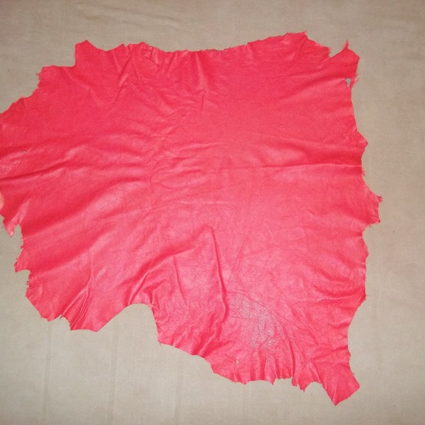 Real Tanned Buckskin Red Sheep Leather Hide Animal skin taxidermy Genuine part piece art craft man cave garment make fashion supply material