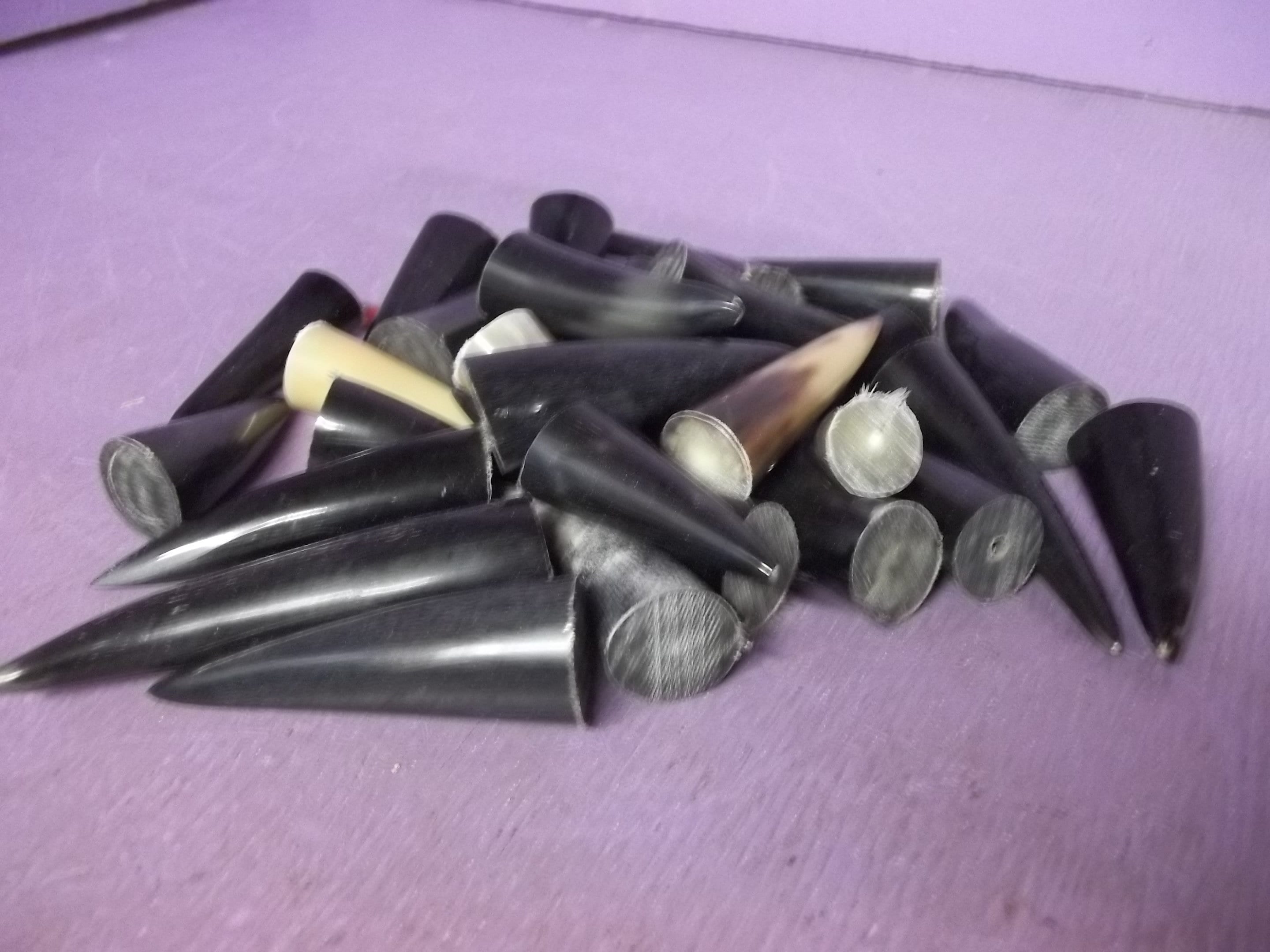 5 Real cow horn polished tips animal part bone skull craft good knife handles bull