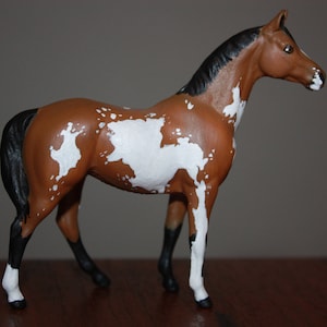 Custom painted Stablemate scale Breyer horse Paint mare