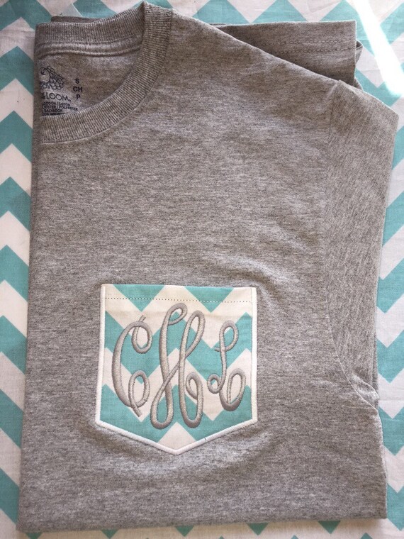 Items similar to Argyle and Chevron Pocket Tshirts with Monogram on Etsy