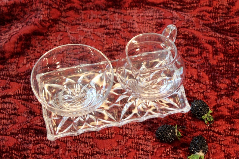Crystal Cream and Sugar Set Crystal Tray Etsy