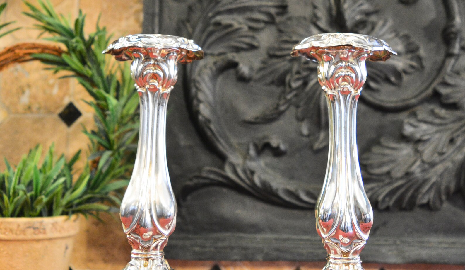 Antique 800 Silver Shabbat Candlesticks Pair of Antique Etsy
