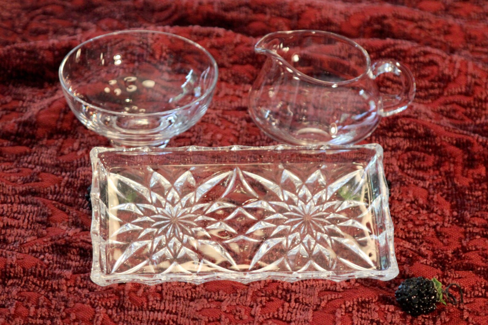 Crystal Cream and Sugar Set Crystal Tray Etsy