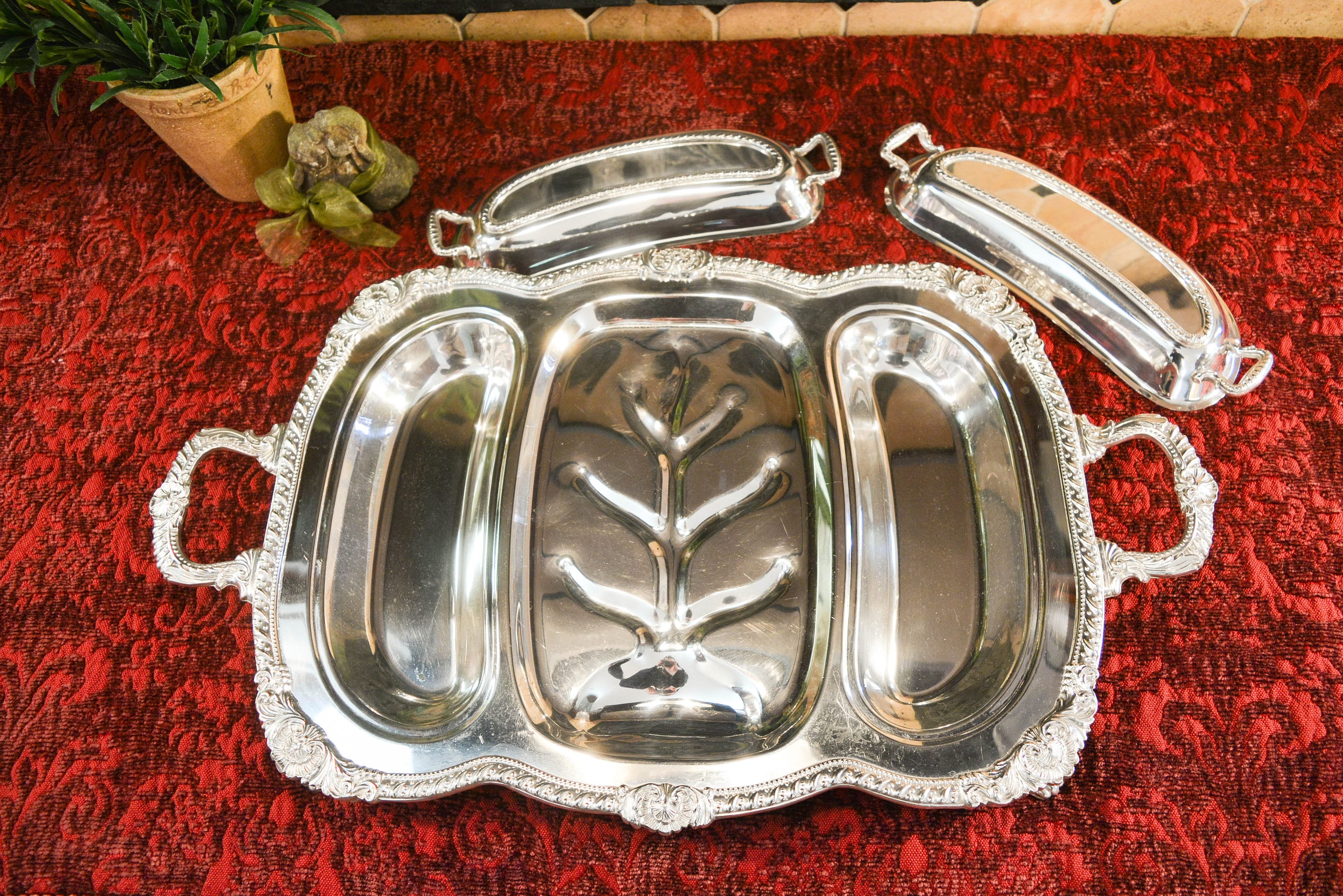 Sheridan Large Silverplate Tray - Etsy