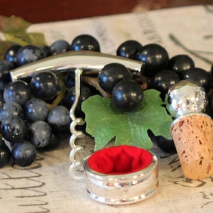 Sacacorchos Silver Plate - Juego de barras de tres piezas - Tapón de botellas de vino silver & cork - Collar de goteo de botellas de vino - Juego de barras de tres piezas