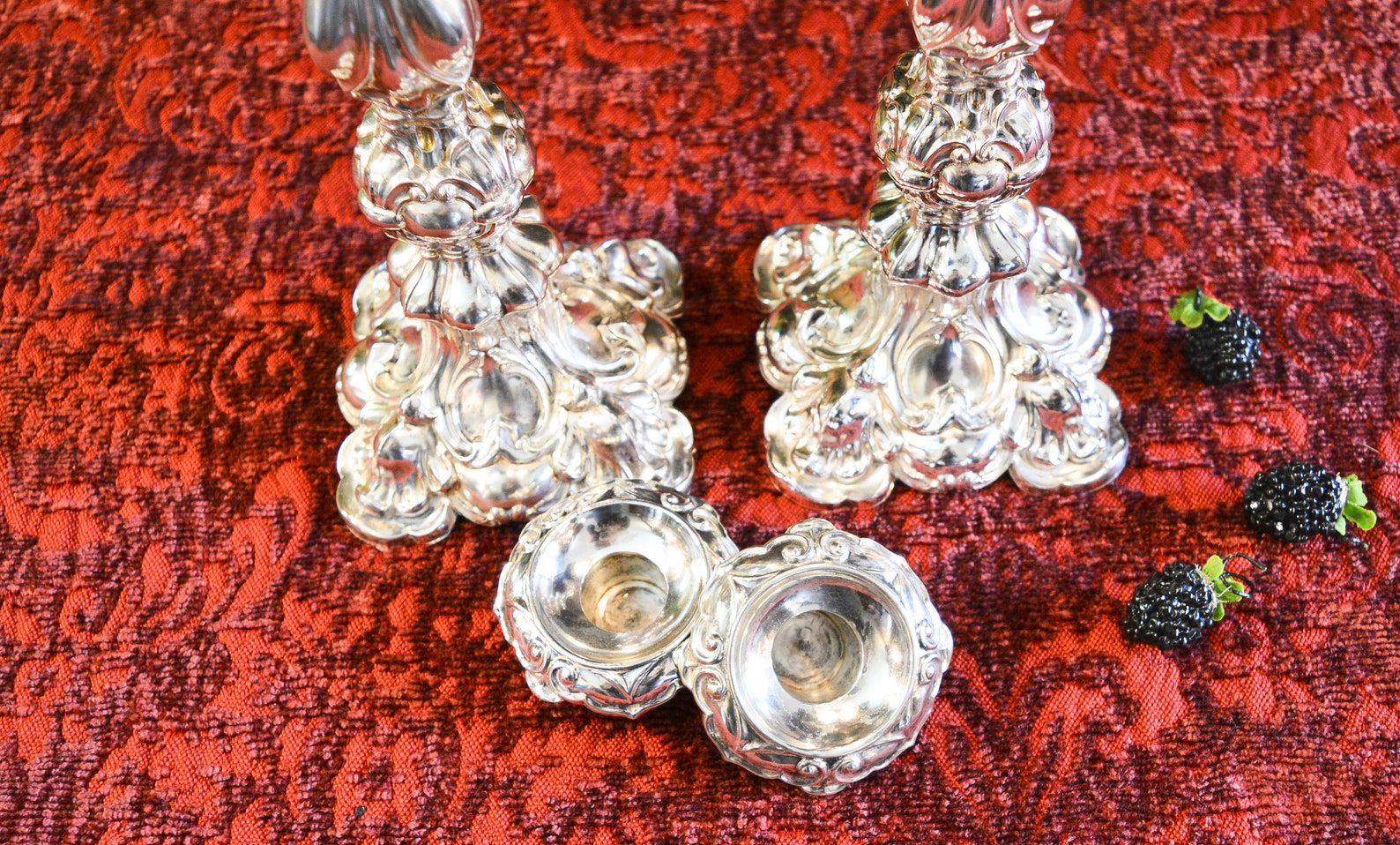 Antique 800 Silver Shabbat Candlesticks Pair of Antique Etsy