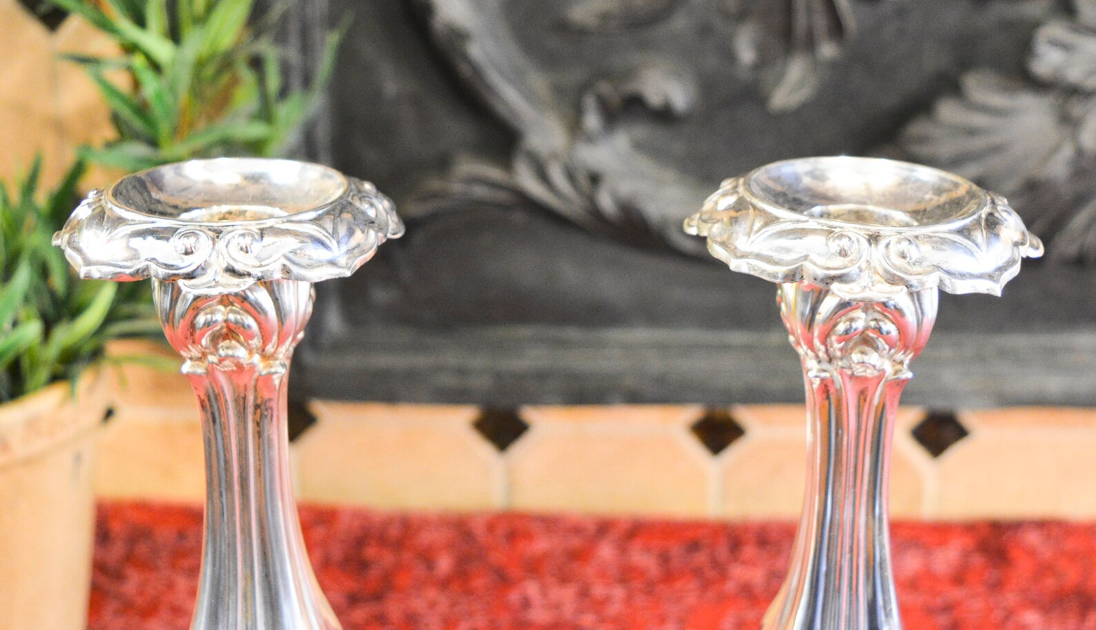 Antique 800 Silver Shabbat Candlesticks Pair of Antique Etsy