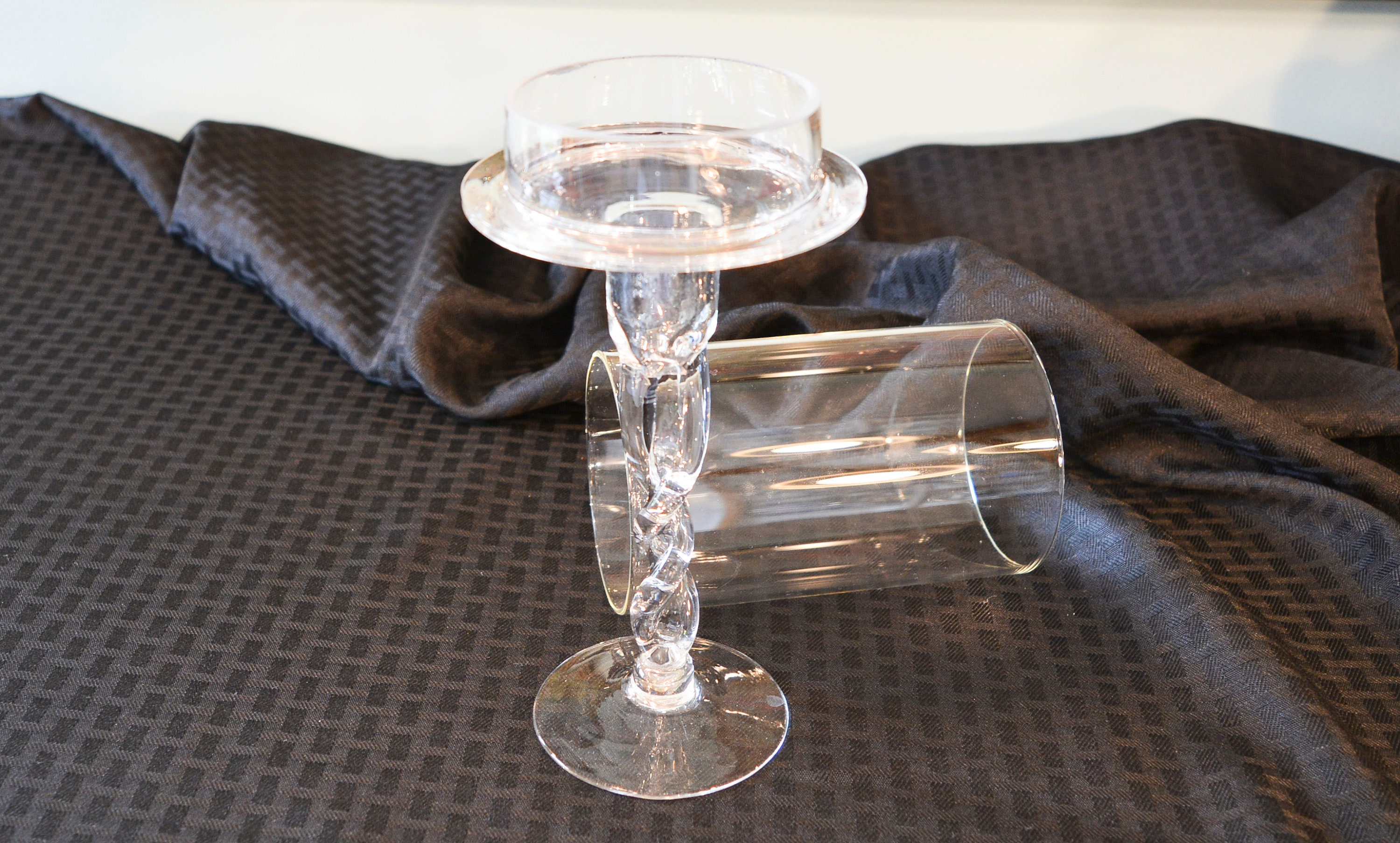 Blown Glass Candle Holder Glass Hurricane Lamp Candle Stand Etsy UK