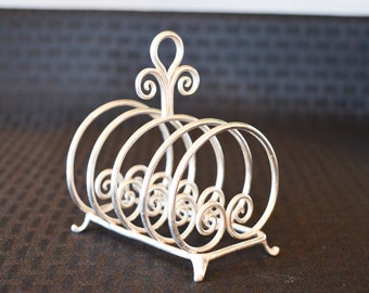 Antique Gorham Sterling Silver Toast Rack - Gorham Scroll Toast Rack - Letter Rack - Sterling Toast Holder - 4 Slice Toast Rack Holder 1906