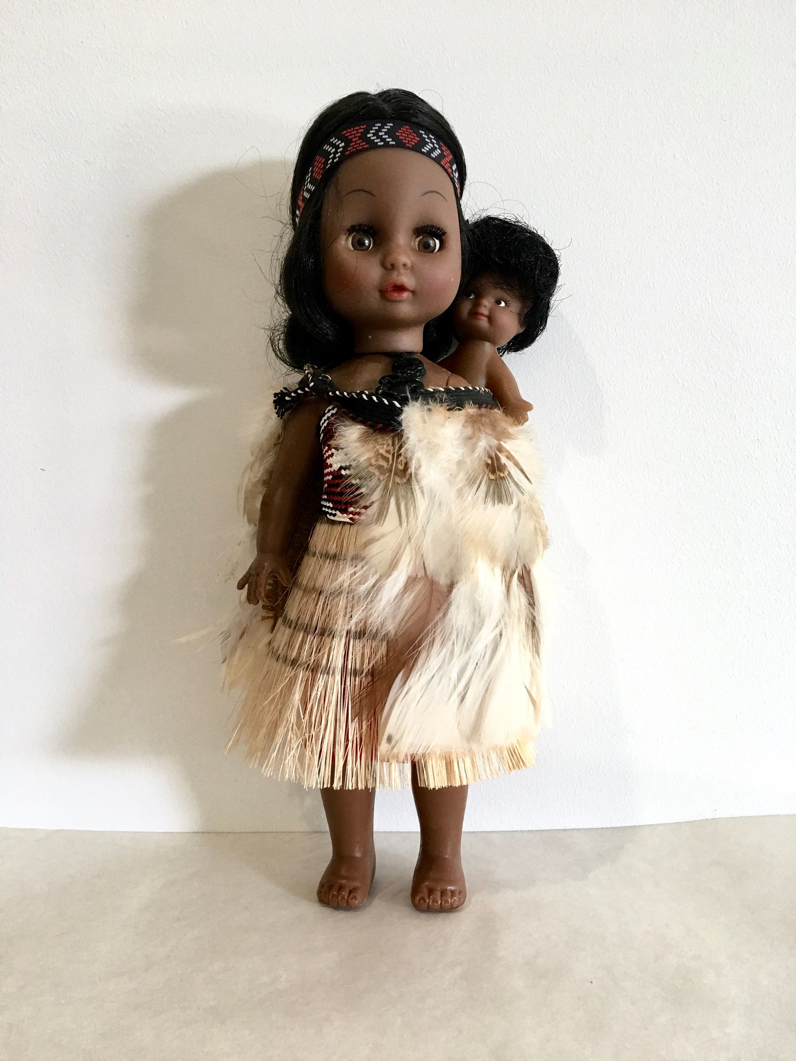 Vintage Maori Doll with Small Doll from New Zealand New Etsy