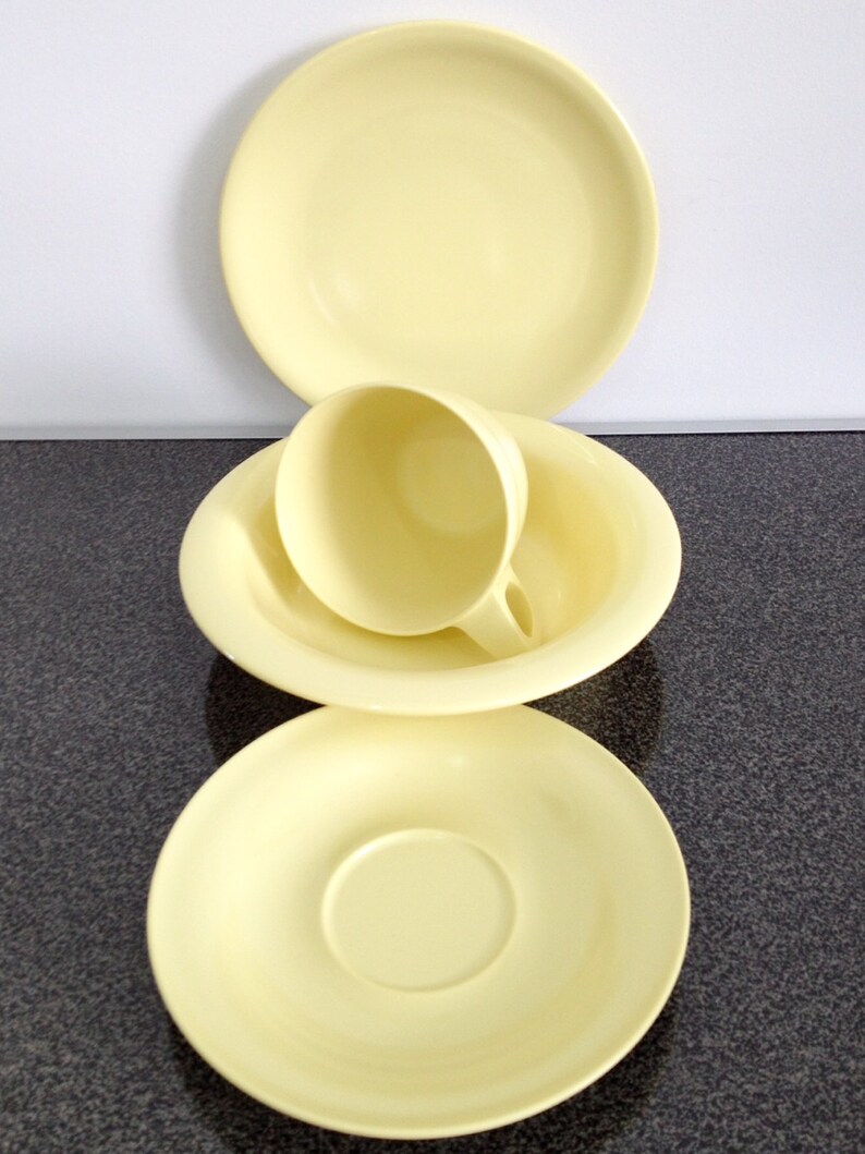 Melamine Falcon Duraware Yellow Cup Saucer Plate Bowl Retro Etsy