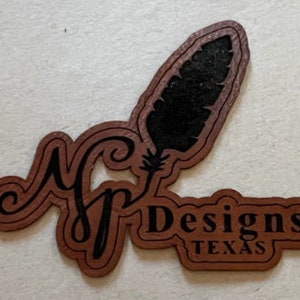 TWO Custom Shape Leatherette Patch of Your Logo / Art