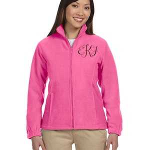 Ladies Custom Monogrammed Full Zip Fleece Jacket