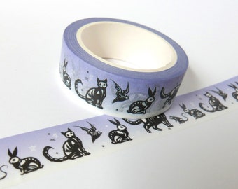 Halloween skelet goth dieren washitape