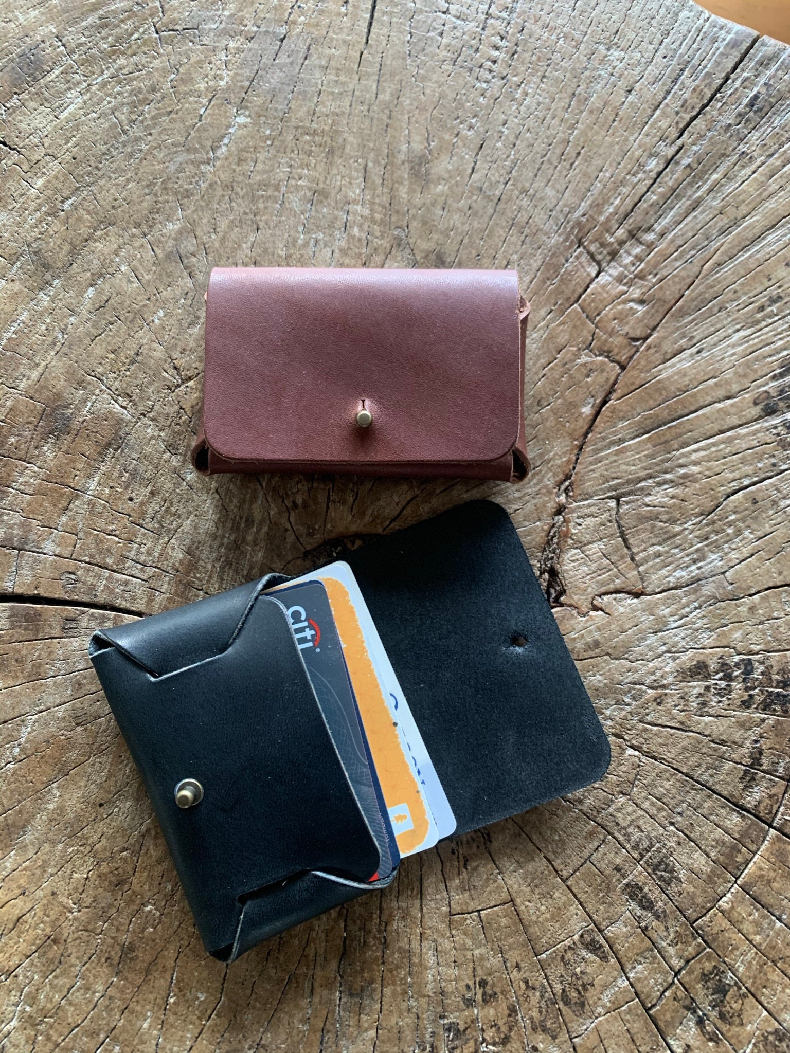 Leather Card Case Etsy