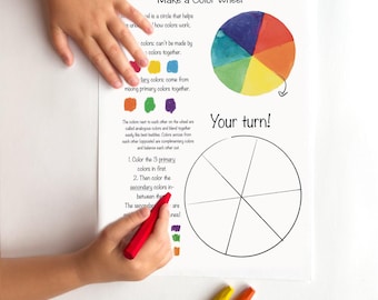 Color Wheel Worksheet for Kids *DIGITAL Download
