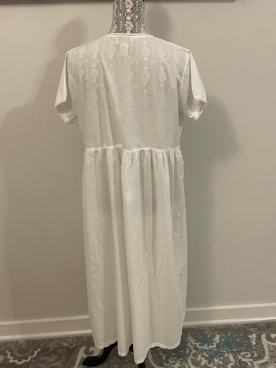 LAURA GAYLE 100% Cotton Short Sleeve White Nightg… - image 4