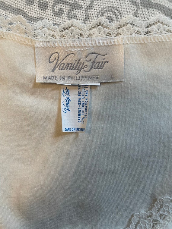 Vintage Vanity Fair Satiny Ivory Nightgown w/Lace… - image 9