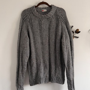 vintage hand knit sweater | grandpa sweater | oversized fall sweater