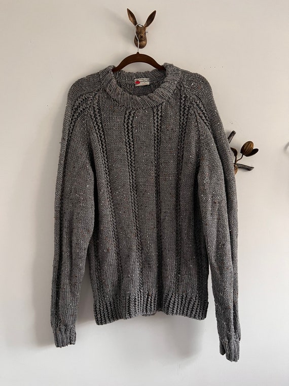 vintage hand knit sweater | grandpa sweater | over