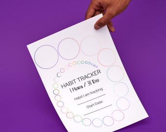 Tracker delle abitudini di 31 giorni stampabile: tabella da colorare, obiettivi mensili (download PDF)