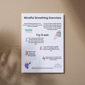 Mindful Breathing Exercises | Printable Stress & Anxiety Relief Guide | Mindfulness Self-Care PDF Download
