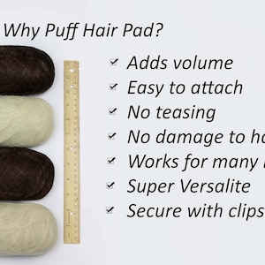 Hair Bun Chignon Hair Padding Pad Volume Insert Hair Bump Piece Hair-styling image 3