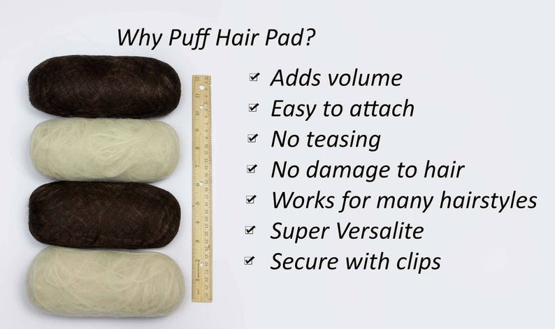 Hair Bun Chignon Hair Padding Pad Volume Insert Hair Bump Piece Hair-styling image 3