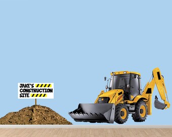 Construction Wall Decal - Vinyl Wall Decal Set