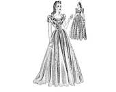PAC3421 - 1940 Misses 39 Evening Dress Pattern by Past Pattern
