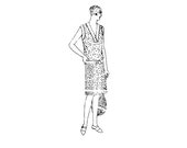 PAC3429 - 1927-28 Ladies 39 and Misses 39 V-neck Dress Pattern by Past Patterns