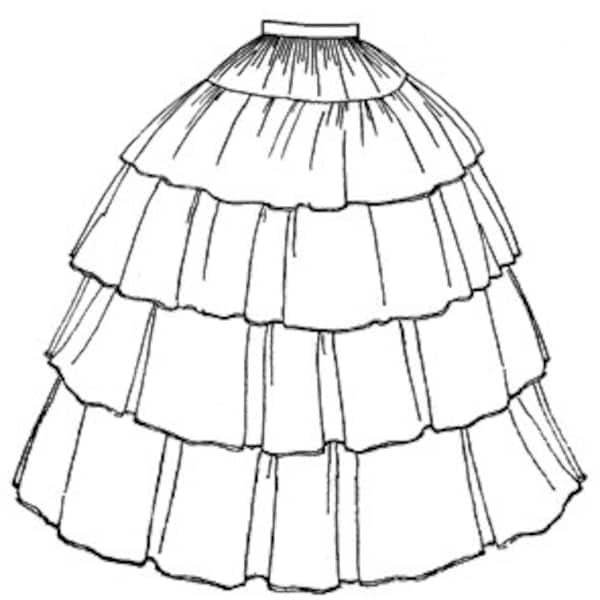 TV241 - 1854 Flounced Skirt Sewing Pattern by Truly Victorian