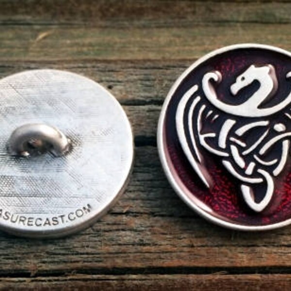 TC107.1407 - Celtic Dragon Pewter Shank Button