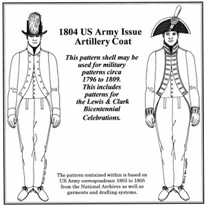 PA032 - 1804 U.S. Army Issue Artillery Coat Sewing Pattern by Past Patterns