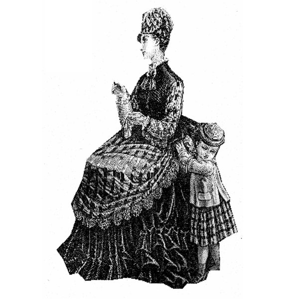 MM188017 - 1870 - 1890 Dona Madre Overskirt Sewing Pattern by Mantua Maker