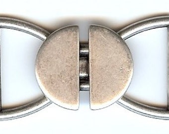 BC112 or BC113 or BC114 -  2-Piece Closure Metal Two Solid Half Circles Make a Whole Clasp Closure in Antique Silver, Nickel, Gold Finish