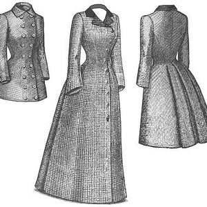 TV560 1880s Late Bustle Coat Sewing Pattern by Truly Victorian image 1