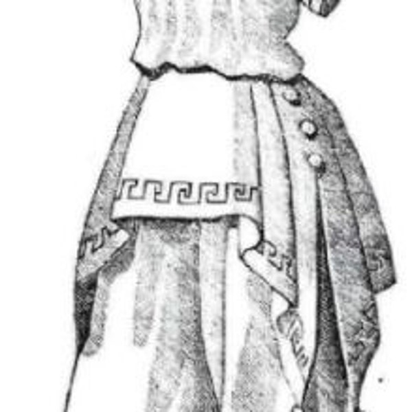 MM18707 - 1870 - 1890 Grecian-style Bathing Dress Sewing Pattern by Mantua Maker