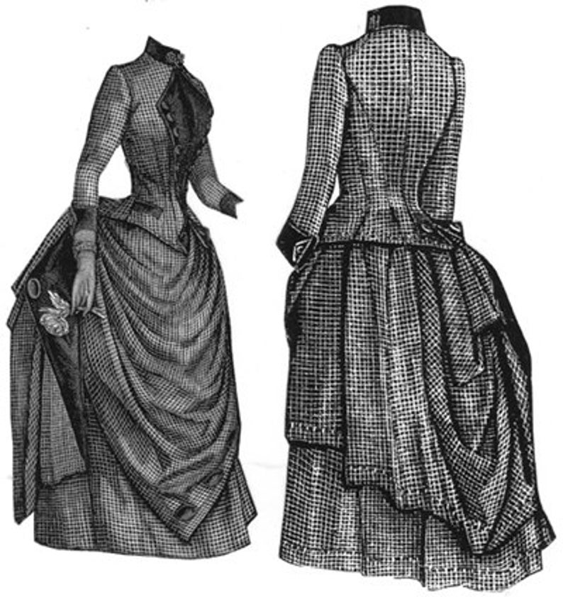 AG1617 1887 Checked Wool Costume Sewing Pattern by Ageless Etsy