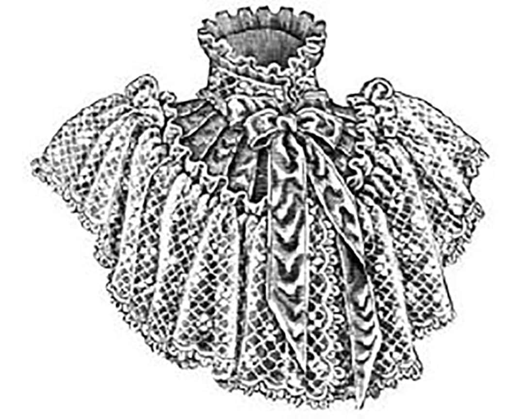 Collarette Sewing AG1233 1893 Collarette of Lace & Ribbons Sewing Pattern by Ageless ...