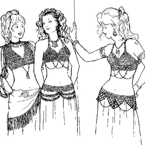 AF02 - sujetadores y correas (Belly Dance) ganchillo patrón por modas de Atira de Azita
