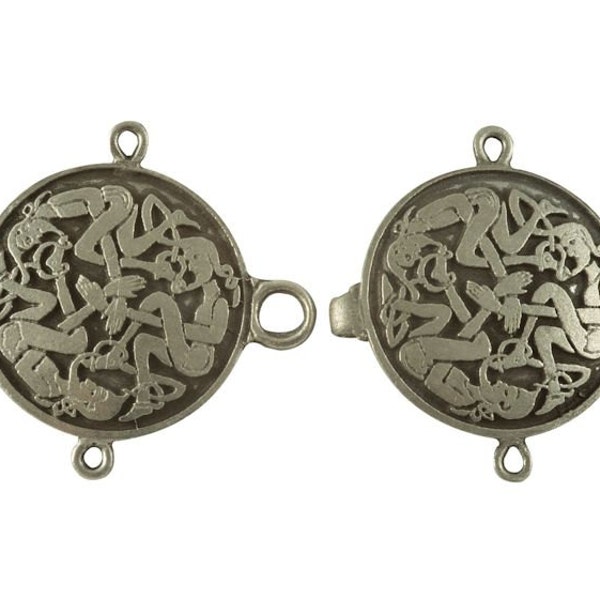 RJ101 - Hand Crafted Celtic Elf Pewter Cloak/Cape Clasp