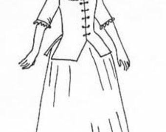 MF02 - 18th Century Woman's Juste-au-corps Sewing Pattern by Mill Farm Patterns - Multiple sizes available